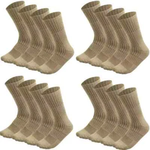 Wholesale Mens Beige Army Military Socks Combat Trekking Hiking Size 10-13,13-15 - Picture 1 of 1
