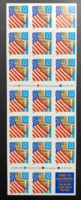 U.S. Stamps SC#2920a. U.S. FLAG, 1995. 32¢ Booklet of 20. P#V56663 - Image 1 of 3
