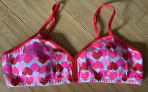 PS Aeropostale Girls Kids Pink Red Hearts Soft Cup Padded Bra Underwear NWT 12 - Picture 1 of 5