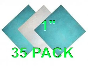Green / White Treated Polyester Filter Media Pads 1" Thick (35 Pack)  - Picture 1 of 1