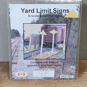 Osborn Model N Scale Kit RRA-3053: RAILROAD YARD LIMIT SIGNS - Set of 2 - Picture 1 of 2