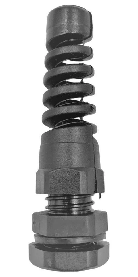Glándula de cable espiral de nailon, M12, rango de cable de 3-6,5 mm, gris, IP68 - PELB0238 Foto 1 de 1