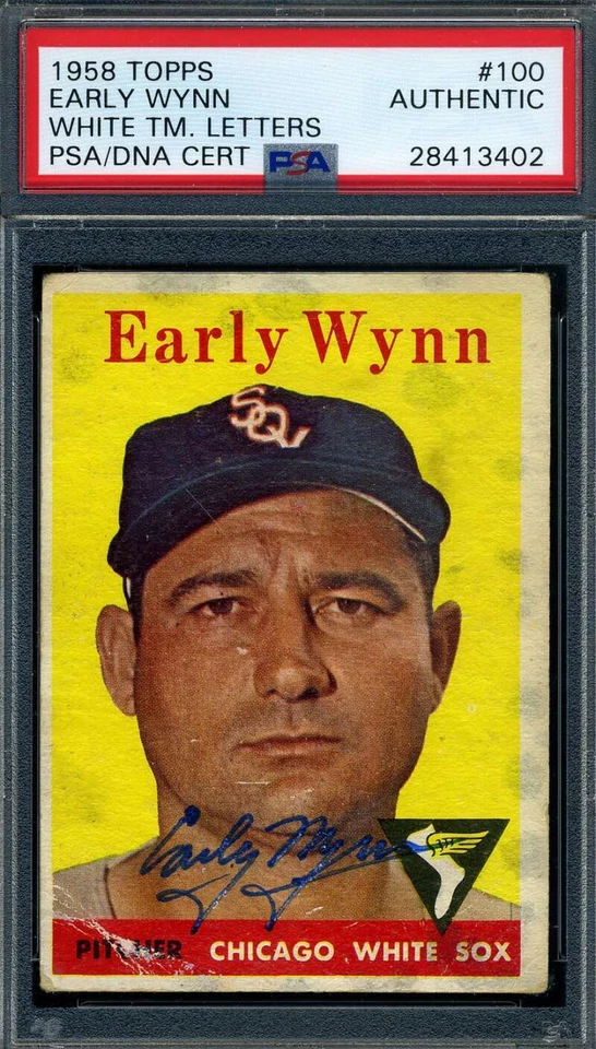 Autógrafo Topps 1958 firmado por ADN de PSA Early Wynn Foto 1 de 1