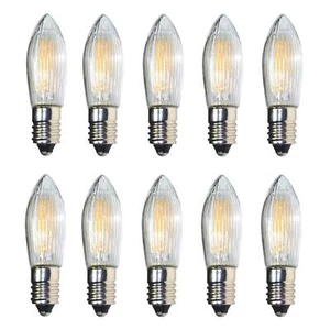 10 Stück LED Filament Riffelkerze 23 Volt 0,2 W E10 innen Spitzkerze Kerze NEU - Bild 1 von 4
