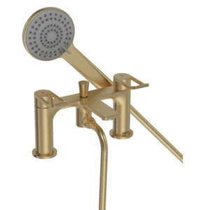 Bristan Saffron Bath Shower Mixer Tap Pillar Mounted - Brushed Brass - Picture 1 of 2