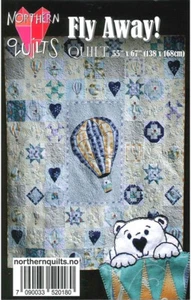 Northern Quilts Fly Away Pattern: Polar Bear in Hot Air Balloon -Pieced/Applique - Picture 1 of 3