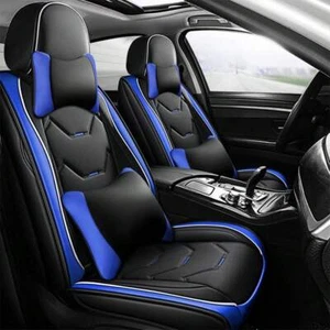 LOOK-Universal Car Seat Covers Leather Front Back 5 Seats Full Set Automotive Se - Picture 1 of 48