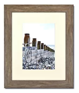 16x20 rustikaler blau/grauer Rahmen mit Glas & einzelner warmweißer Matte für 11x14 - Bild 1 von 3