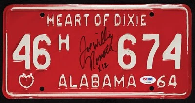 Joe Namath Full-Name Signed Alabama License Plate PSA DNA COA - Image 1 of 3