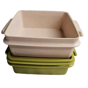 Vintage Tupperware 1362 - 18 Sandwich Keeper Avocado Green with Lid - Foto 1 di 2