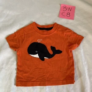 Crazy 8 Orange Whale Tee Shirt baby boy size 3-6M - Picture 1 of 5