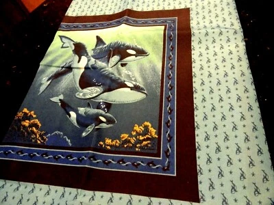 Nuevo PECES TROPICALES ~~coloridos DELFINES MARINOS SUBMARINOS CORTINA VENTANA AZUL~68"x54" Foto 1 de 4