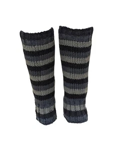 Handmade 100% Wool Chunky Winter Striped Leg Warmers With Fleece Lining P5 - Picture 1 of 1