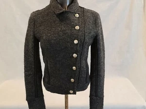 NYLL ITALIA CHARCOAL GRAY BUTTON FRONT JACKET - SIZE MEDUIM - Picture 1 of 9