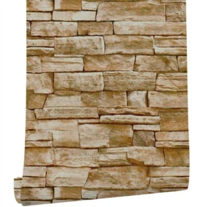 3D Stone Self Adhesive Peal Stick Wallpaper PVC For Fireplace x 6m - Picture 1 of 5
