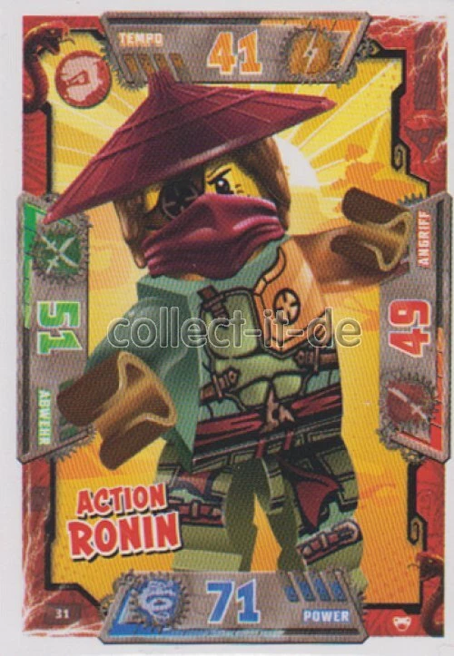 LEGO Ninjago SERIE 2 Sammelkarten - 31 - Action Ronin - Helden Karte - Bild 1 von 1