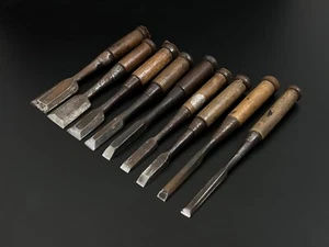 Vintage Japanese Chisel 9set made by blacksmith /Plane Hammer Hand Tool f14 - Picture 1 of 24