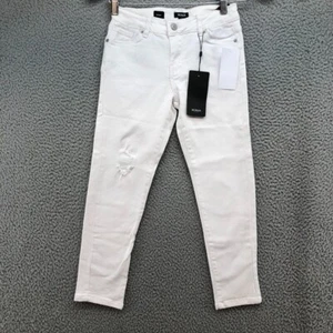Hudson Kids Skinny Jeans Girls 8 White Wash Distressed Adjustable Waist New - Picture 1 of 18