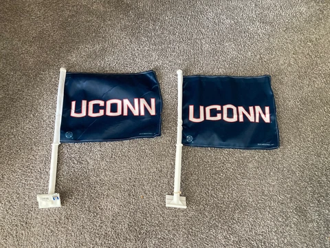 Connecticut Huskies 11X14 Window Mount 2-Sided Car Flag Set Of 2 Cover