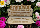 in loving memory grandson gift memorial bench funeral remembrance keepsake