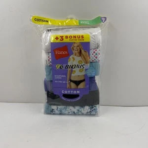 Hanes women 9 Pairs Bikinis Panties briefs underwear Cotton Tagless Size 5,6,7,9 - Picture 1 of 4
