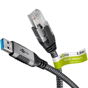 Ethernet Kabel USB A 3.0 auf RJ45, 2 m für stabile Internetverbindung mit Kabel - Bild 1 von 19