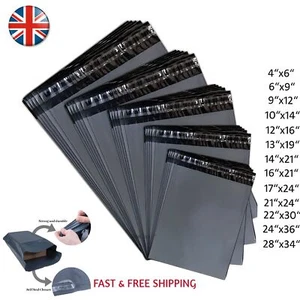 Polythene Mailing Bags Grey Self Seal Postal Mailers for Parcel Packaging Bag - Picture 1 of 9