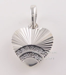 FAN OF LOVE Genuine PANDORA Silver HEART Pendant/Dangle 397286CZ NEW w PACKAGING - Picture 1 of 11