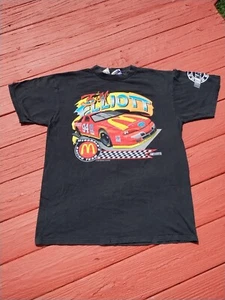 Vtg Faded Distressed 90's  Bill Elliott McDonalds  Nascar Double Sided T Shirt  - Picture 1 of 8