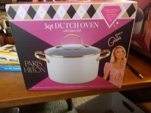 PARIS HILTON 5 QT DUTCH OVEN NONSTICK CERAMIC WITH GLASS LID - NEW - Picture 1 of 1