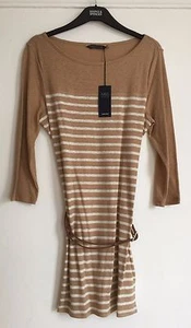 M&S Linen Rich Belted Stripe Tunic 10/12/20  RRP £25 - Picture 1 of 3