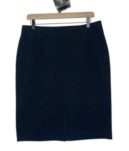 Eileen Fisher Stretch Knit Black Straight Pencil Skirt Pull On Size Large - Picture 1 of 4
