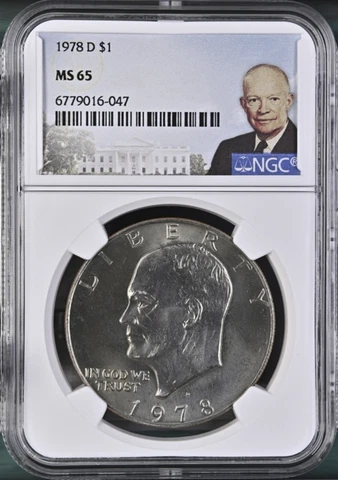 1978 D Eisenhower Dollar - NGC MS65 Eisenhower Label Cover