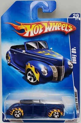 '40 FORD Blue 2008 Hot Wheels #69 All Stars Short Card Mattel - Image 1 of 4
