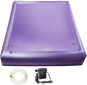 Free Flow Full Wave Water Bed Mattress - PVC Square Purple Softside Water Bed, C - Picture 1 of 7