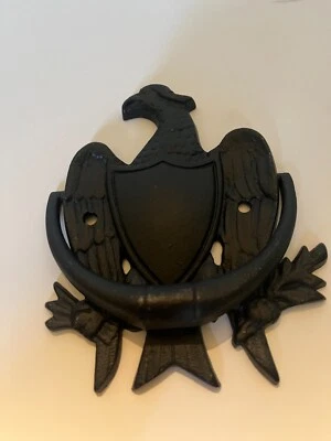 Bonito llamador de puerta de águila calva de hierro fundido negro EMIG 1237B sin usar Foto 1 de 4