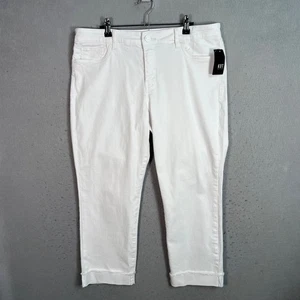 Kut From The Kloth Amy Crop Straight Leg White Pants Size 14 NEW! - Picture 1 of 14