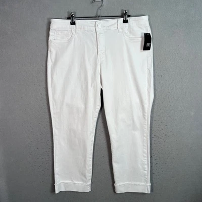 Kut From The Kloth Amy Crop Straight Leg White Pants Size 14 NEW! - Image 1 of 4