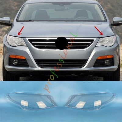 For Volkswagen CC 2009-2012 Both Side Headlight Clear Lens Cover + Sealant - Image 1 of 4