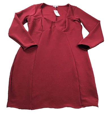 Vestido Charlotte Russe para mujer talla 2X borgoña acanalado cuello corazón nuevo con etiquetas Foto 1 de 4