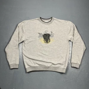Vintage Black Lab Embroidered Crewneck Grey Large Hunting Dog Pet VTG - Picture 1 of 6