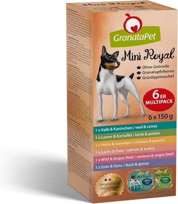 Granatapet Mini Royal Nassfutter 6x150g Multipack Getreidefrei Probierpaket - Bild 1 von 4
