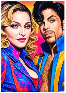 MADONNA & PRINCE * Custom ACEO * Novelty * MUSIC * Art Card * ATC - Picture 1 of 2
