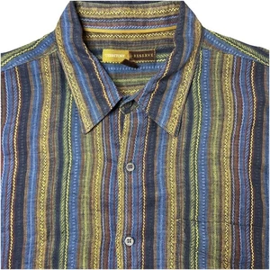Territory Reserve XL Long Sleeve Shirt Linen Single Pocket Multicolor Stripe - Picture 1 of 6