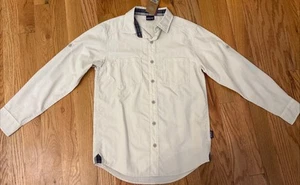 NWT Patagonia Boys’s Long Sleeve Rio North Shirt Youth M (10) Dyno White 40UPF - Picture 1 of 11