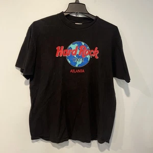 T-shirt vintage anni 90 Hard Rock Cafe uomo XL nera punto singolo Atlanta made in USA - Foto 1 di 6