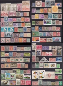Worldwide Stamp Collection 1870-1940s Four Pages of Mint Stamps, Mixed Condition - Picture 1 of 9