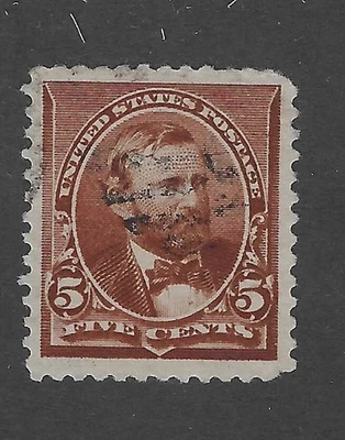US Scott # 223 Chocolate 5 cent, Grant -1890, VF+ - Image 1 of 2
