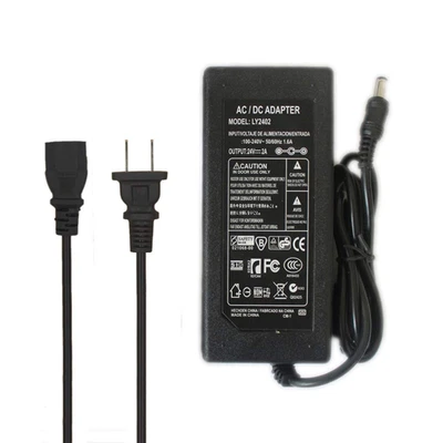 Adaptador de fuente de alimentación 24V 2A convertidor de 48W AC/DC 2,1x5,5 mm para tira de LED CCTV Foto 1 de 4