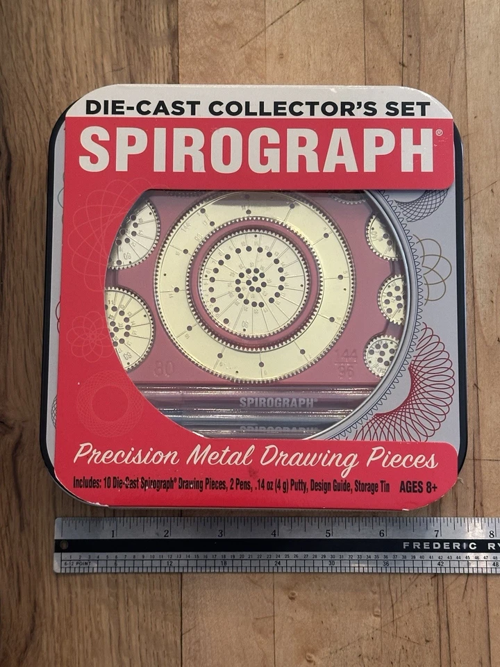 Spirograph Die Cast Collector’s Set Precision Drawing Pieces In Tin NIB - Image 1 of 4